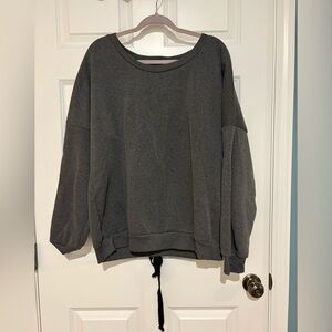 Avenue Charcoal Sweatshirt with Lace-up Back